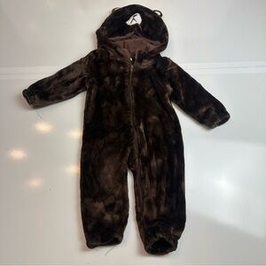 Baby Brown Bear Fleece Hooded Onesie | Cozy Costume · Fall Winter